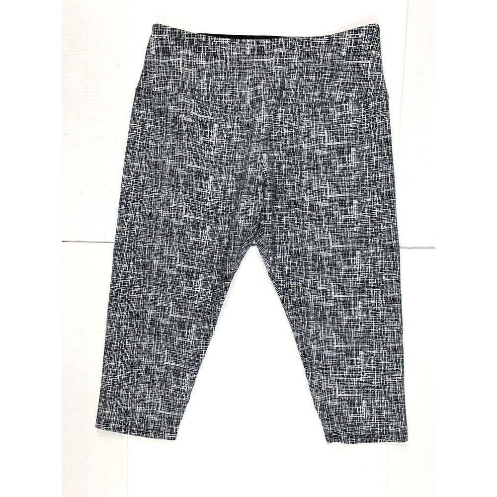 Casablanca by Marrakech Women L Large Capris Leggings Stretch black white